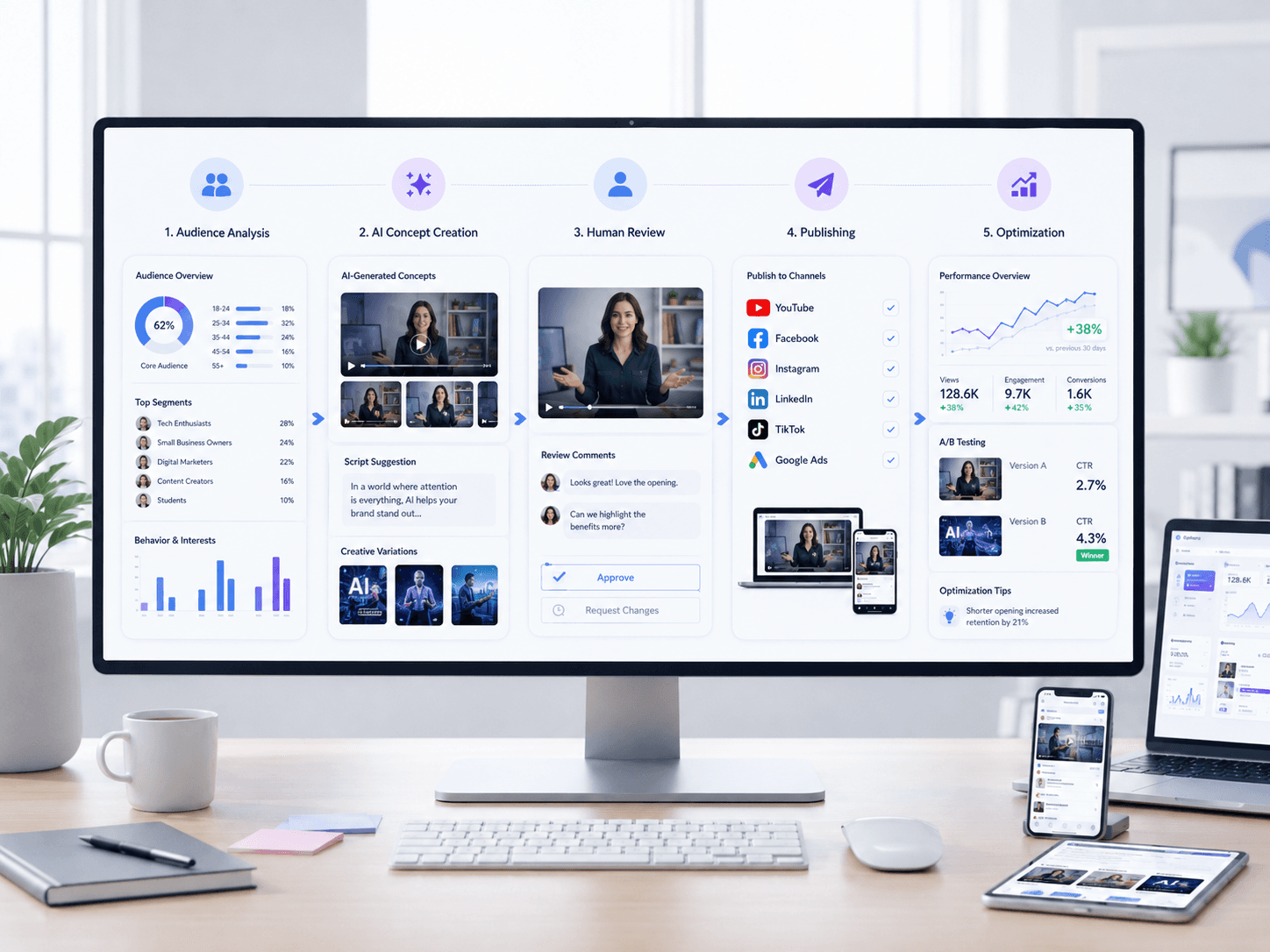 A professional workspace representing the service delivery process
