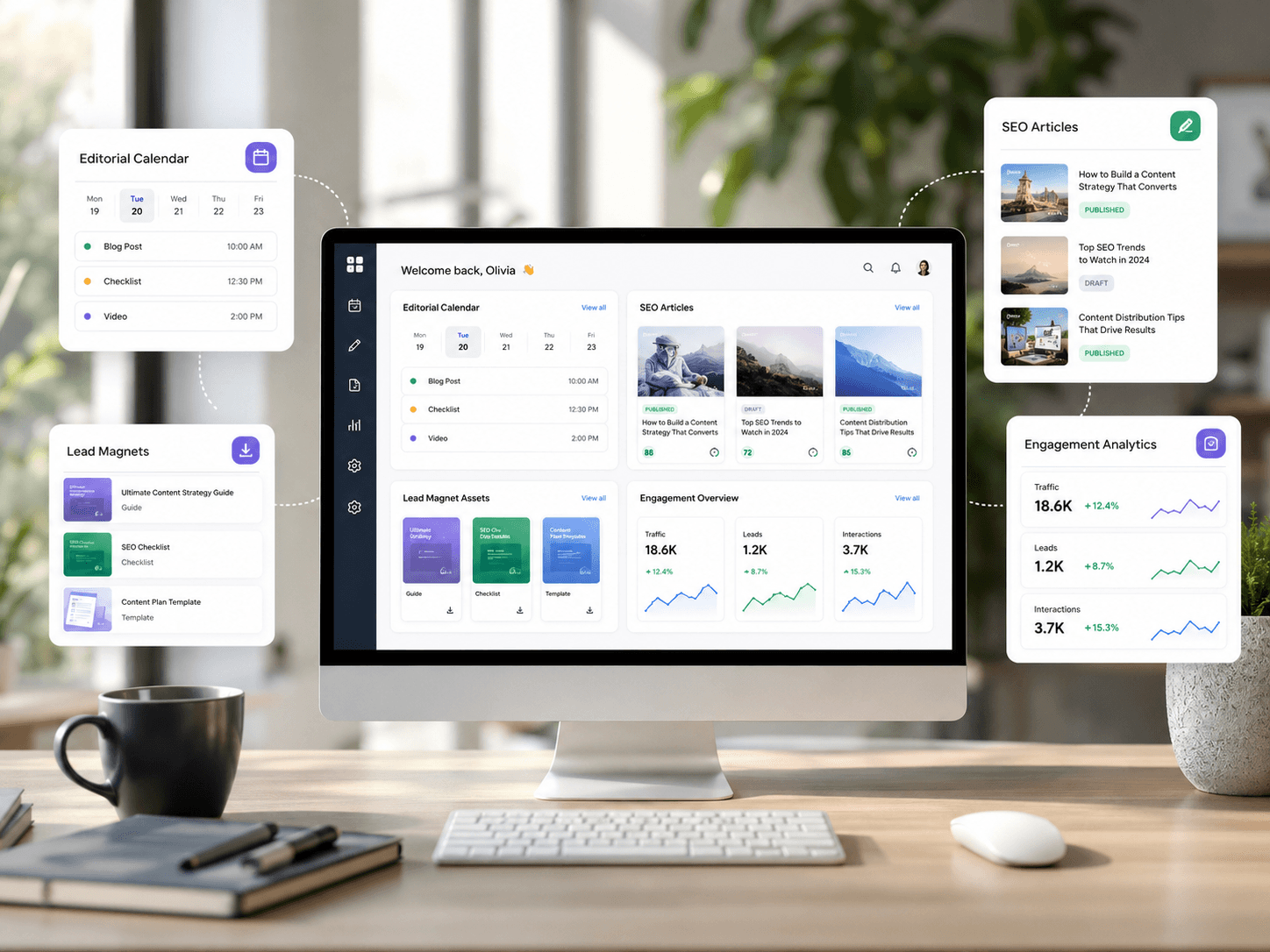 A responsive business website being tested on desktop, tablet and mobile devices