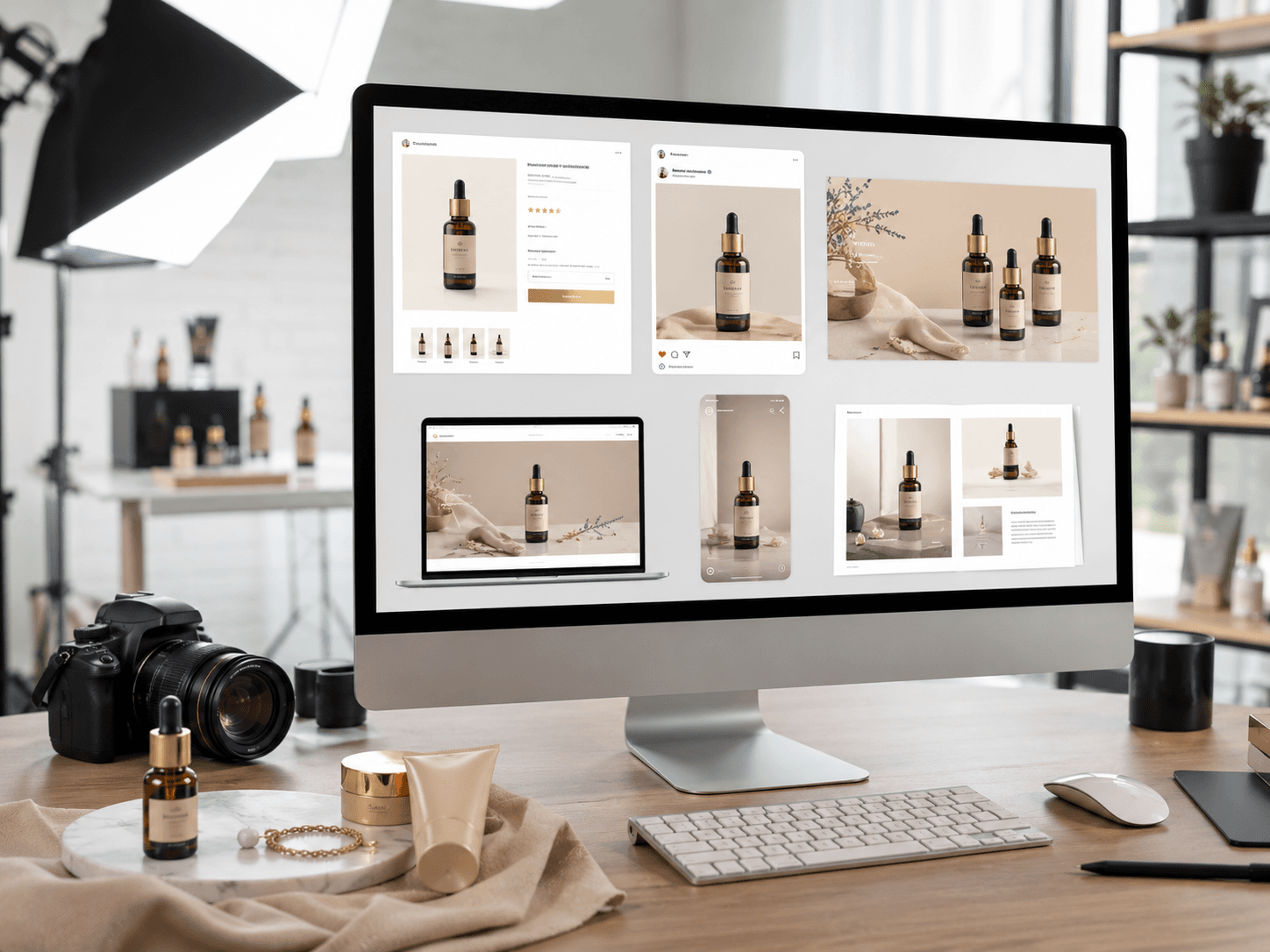 A responsive business website being tested on desktop, tablet and mobile devices
