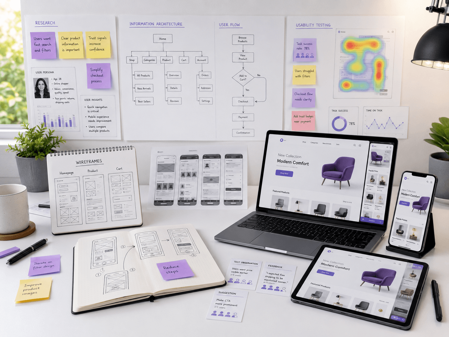 A professional workspace representing the service delivery process