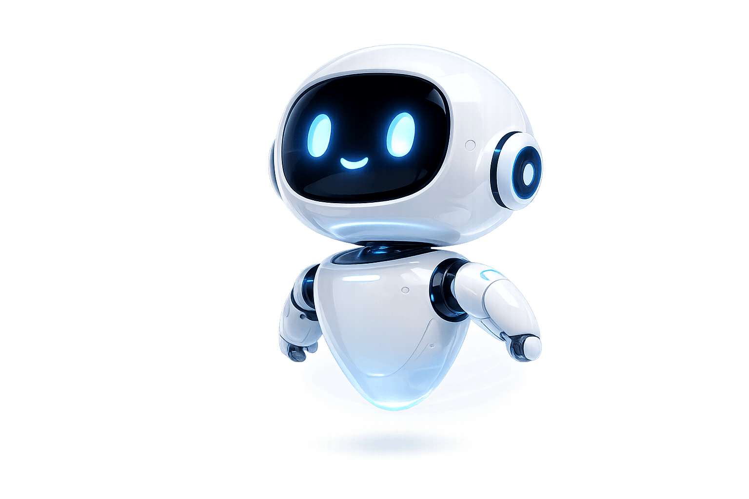 Friendly floating AI assistant robot