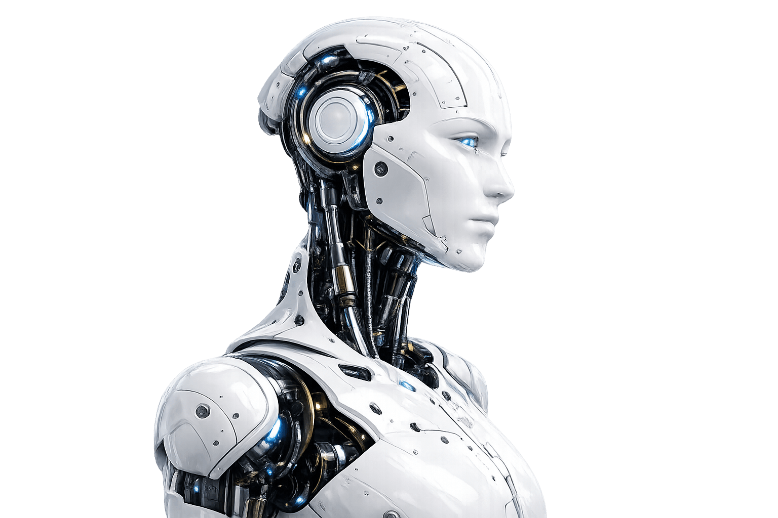 Futuristic AI humanoid representing intelligent marketing